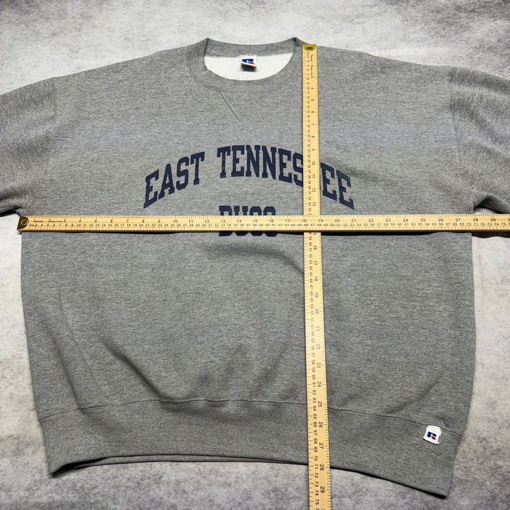 Vintage 90s Russell Athletic East Tennessee Bucs Sweatshirt Gray 3XL Made in USA - Picture 8 of 8